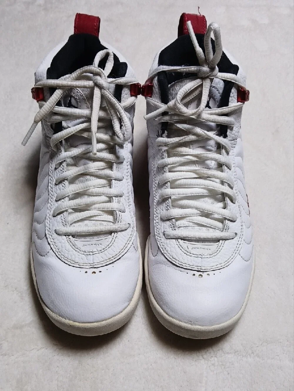 Jordan Jumpman Kids White and Red High-Top Sneakers Size 5Y